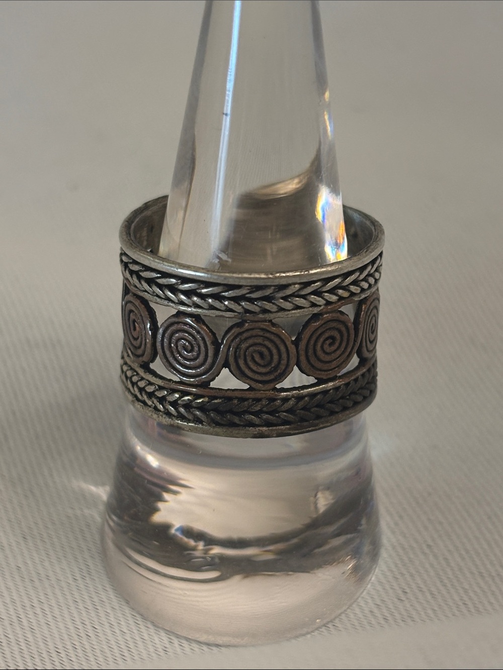 Vintage Copper and Silver Tone Spiral Band Ring